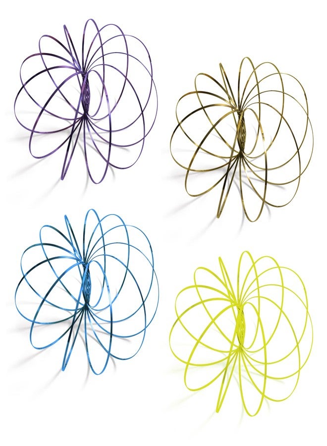 Geospace Original GeoFlux Mesmerizing 3-D Kinetic Sculpture & Interactive Spring Toy (4-Pack Solar Colors) - Image 1