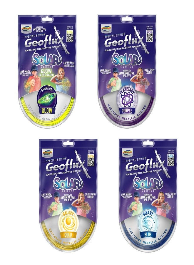 Geospace Original GeoFlux Mesmerizing 3-D Kinetic Sculpture & Interactive Spring Toy (4-Pack Solar Colors) - Image 2
