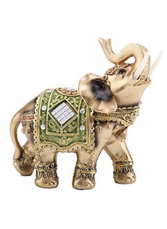 Hztyyier Decorative Elephant Figurine E11Green Elephant Lucky Feng Shui Statue Sculpture Chinese Feng Shui Wealth Lucky Elephant Figurine for Home Office Decoration Good Lucky Gift(S)  - Image 4