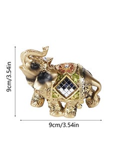 Hztyyier Decorative Elephant Figurine E11Green Elephant Lucky Feng Shui Statue Sculpture Chinese Feng Shui Wealth Lucky Elephant Figurine for Home Office Decoration Good Lucky Gift(S)  - Image 2
