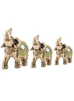Hztyyier Decorative Elephant Figurine E11Green Elephant Lucky Feng Shui Statue Sculpture Chinese Feng Shui Wealth Lucky Elephant Figurine for Home Office Decoration Good Lucky Gift(S)  - Image 5