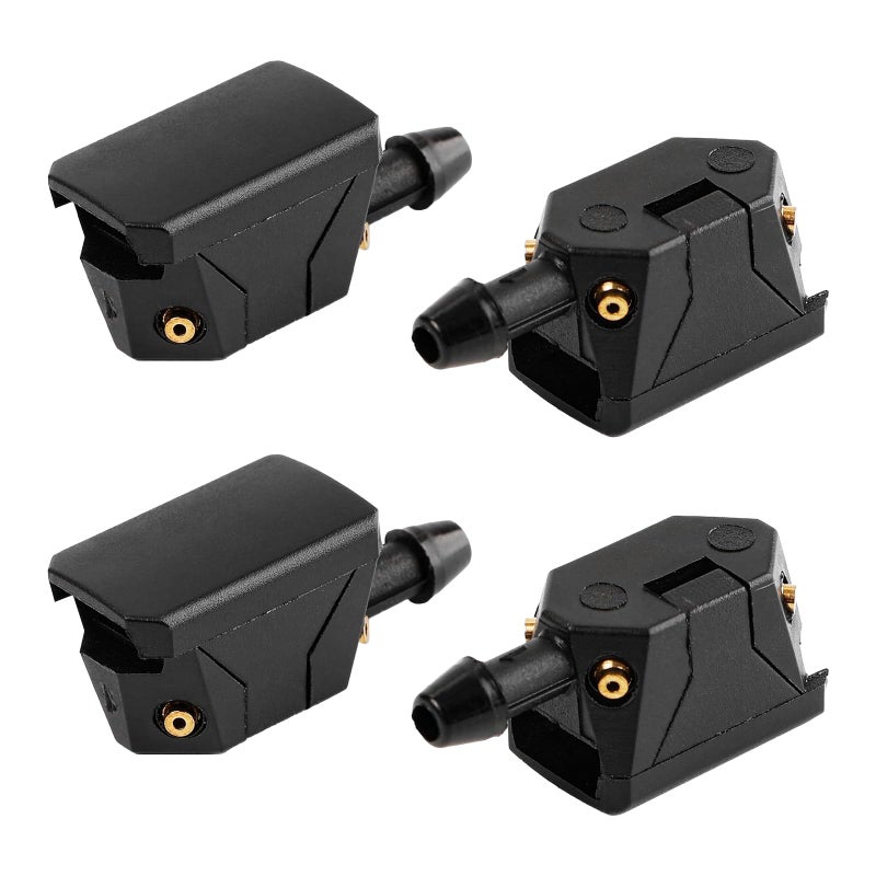 Suvnie 4 PCS Front Windshield Washer Nozzles, 4 Holes Car Windshield Washer Wiper Arm Sprayer, Auto Left Right Windshield Washer Squirter Nozzle Replacement, Universal Vehicle Accessories (4 PCS) - Image 1