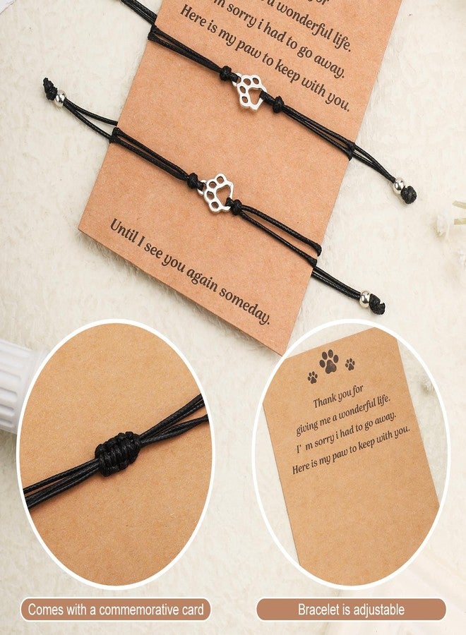 XIHIRCD 2pcs Cat Dog Memorial Bracelet Gift, Pet Memorial Gifts Sympathy Gift Paw Print Friendship Bracelets for Dog Lover Memory Gifts - Image 4