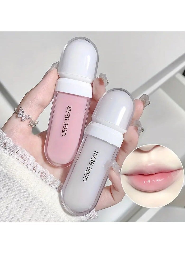 Gege bear Pink Dewy Lip Oil Gloss - Hydrating and Moisturizing Lip Care for All Skin Types - Daily Makeup Cosmetics for Women and Girls with Glossy Finish #2 - Image 2