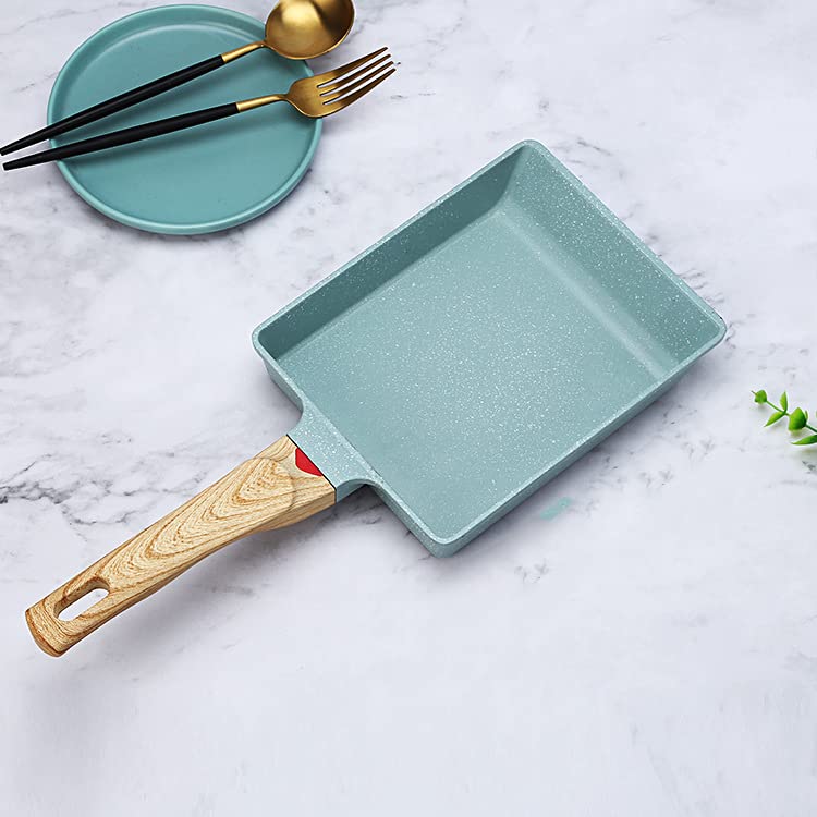BEING CART Japanese Omelette Pan Nonstick Tamagoyaki Square Egg Pan 8x6 Inch Rectangle Small Frying Pan with Anti Scalding Handle - Image 1