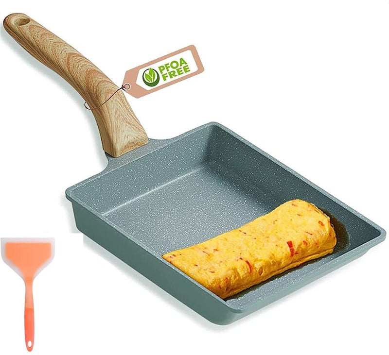 BEING CART Japanese Omelette Pan Nonstick Tamagoyaki Square Egg Pan 8x6 Inch Rectangle Small Frying Pan with Anti Scalding Handle - Image 4