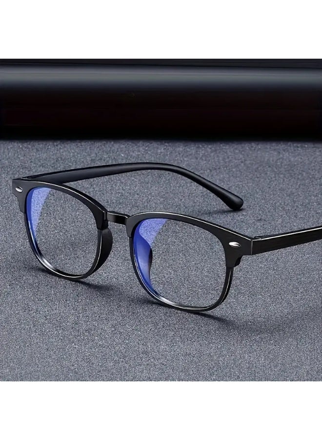 SCENT HOUSE Classic Square Frame Clear Lens Glasses - Futuristic Style,, Resin & PC Material, Full-Rim Design for Computer Use & Fashion Accessory (Includes eyeglass case)
,blue lighe blocking glasses,eyeglasses - Image 5