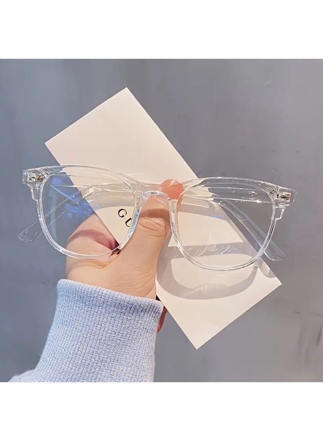 SCENT HOUSE Classic Square Frame Clear Lens Glasses - Futuristic Style,, Resin & PC Material, Full-Rim Design for Computer Use & Fashion Accessory (Includes eyeglass case)
,blue lighe blocking glasses,eyeglasses - Image 1