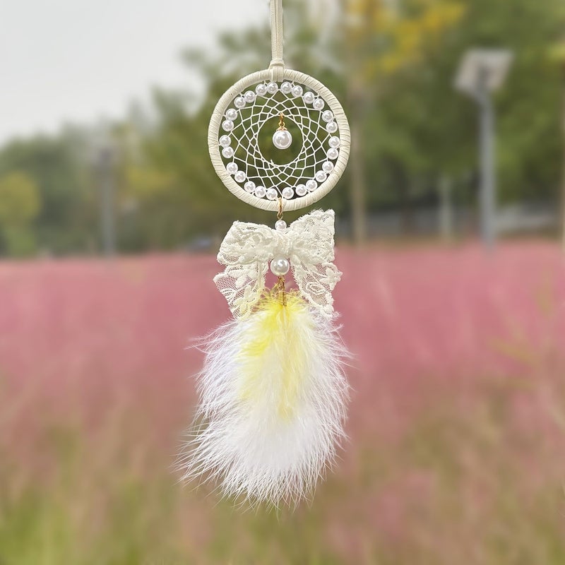 Green Mini Dreamcatcher Car Charm Girly Bow Small Pendant - Image 3
