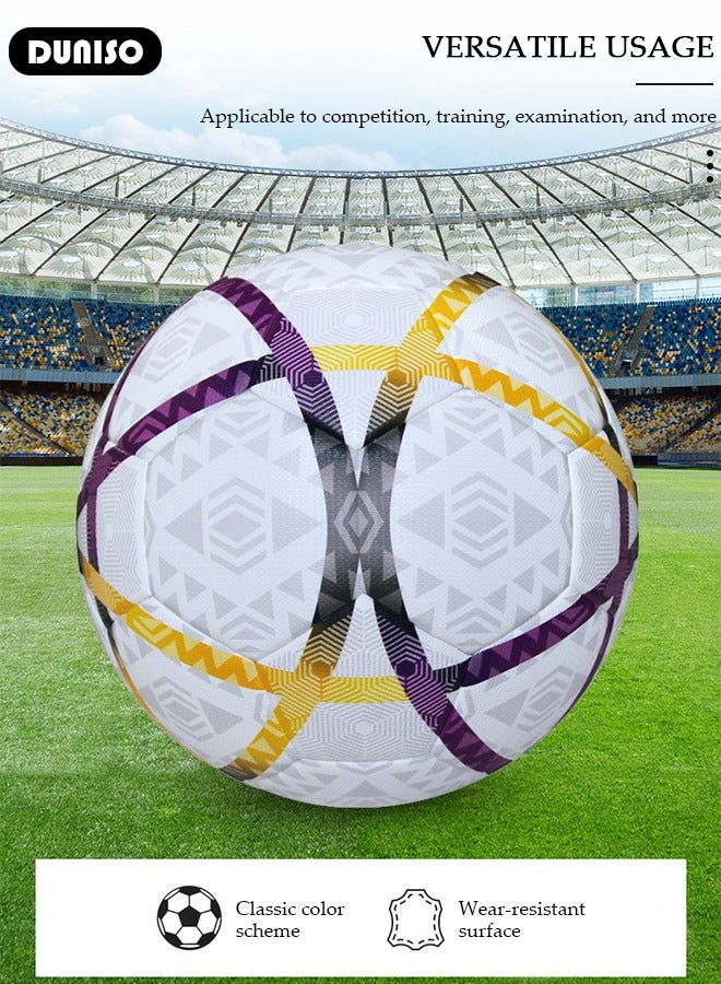 DUNISO Soccer Ball Size 5 High Quality Football For Training Playing Waterproof And Wear Resistant Football for Official Matches With Air Pump Net Bag And Ball Needles Indoor Outdoor Game Soccer Ball - Image 3