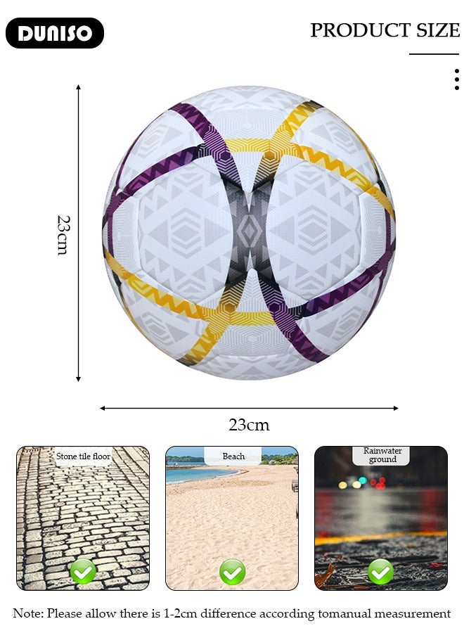 DUNISO Soccer Ball Size 5 High Quality Football For Training Playing Waterproof And Wear Resistant Football for Official Matches With Air Pump Net Bag And Ball Needles Indoor Outdoor Game Soccer Ball - Image 2