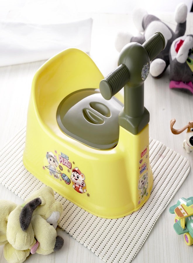 Zerya Kids Toilet Trainer Baby Potty Seat With Stylish Handle & Closing Lid With Back Support Toilet Potty Seat For Girls & Boys (For 6-18 Month Kids) (Yellow) - Image 4