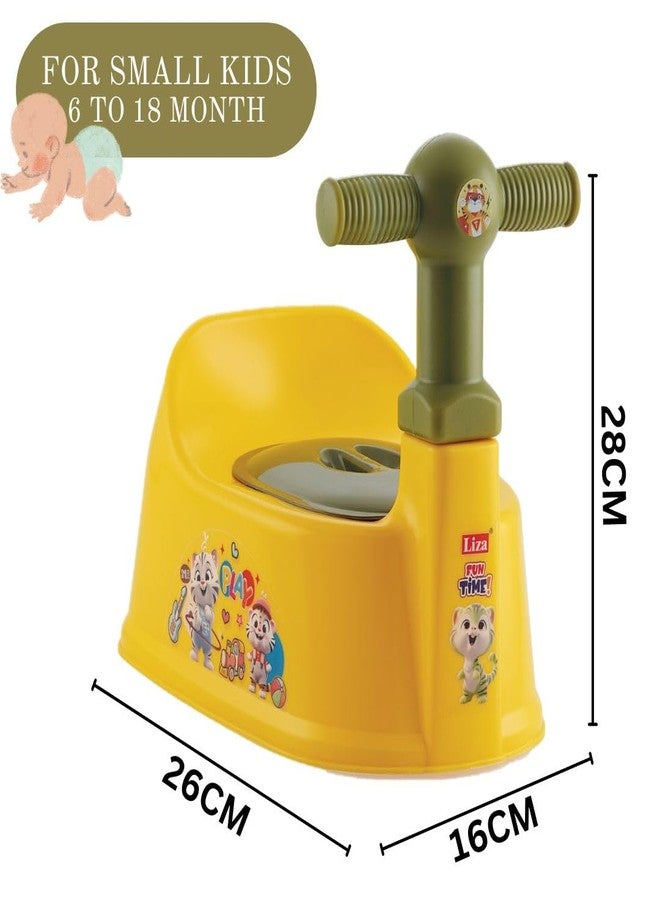 Zerya Kids Toilet Trainer Baby Potty Seat With Stylish Handle & Closing Lid With Back Support Toilet Potty Seat For Girls & Boys (For 6-18 Month Kids) (Yellow) - Image 5