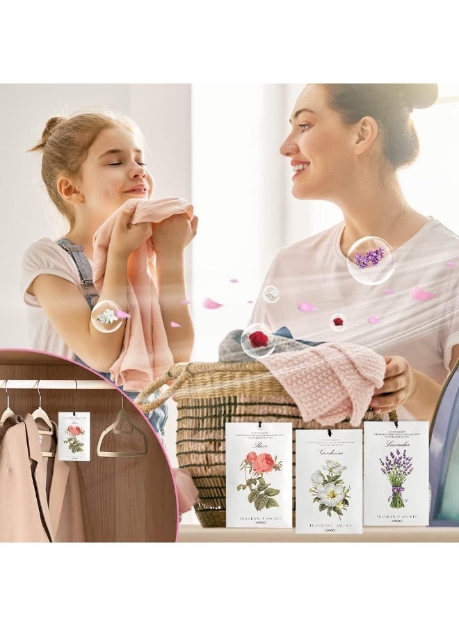 ChicAbode 12 جهاز كمبيوتر معطر كيس، خزانة الملابس منعشات الدرج منعشات عطر كيس أكياس طويلة الأمد للغرفة خزانة الدرج (6 روائح، 2.75 × 4.25 سم) - Image 3