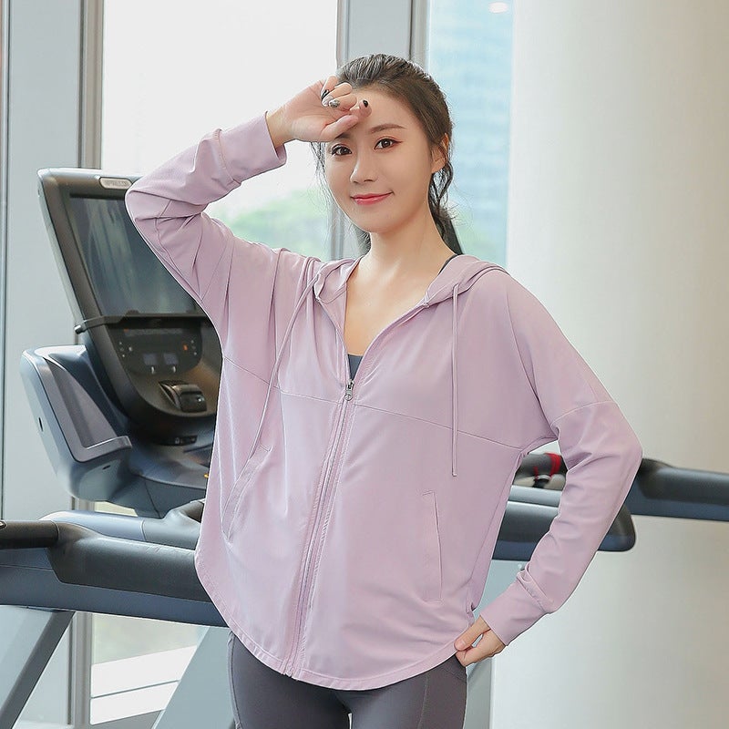 Generic Plus Size Womens Autumn Yoga Jacket Quick-Dry S388 Purple  - Image 5