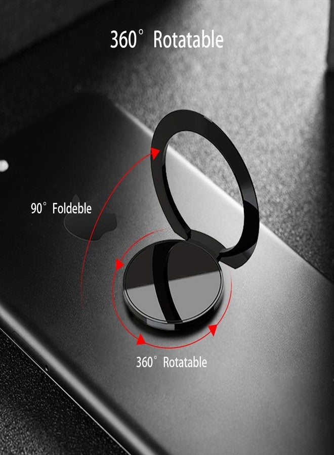 Tomorotec Upgraded World's Slimmest Phone Ring Holder, Tomorotec Ultra Thin Cell Phone Ring Stand Magnetic Car Mount Hook Matte Center Compatible for iPhone X 8 7 Plus 6S 6 5s 5 SE,Galaxy S8 S7 S6 Edge(Black) - Image 4