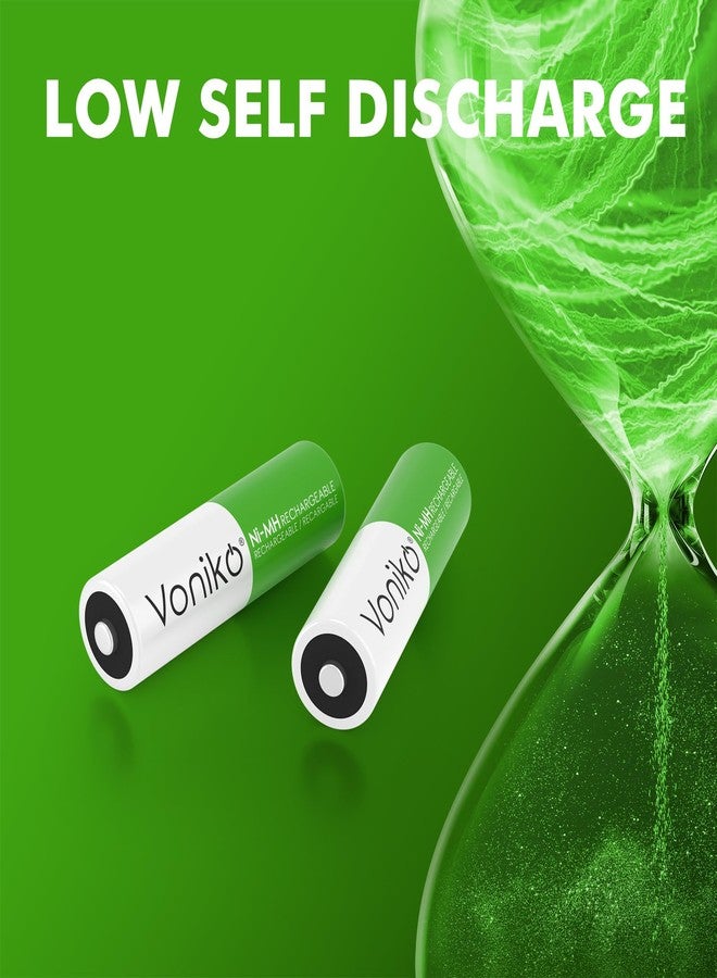 Voniko Rechargeable AA NiMH Enecycle Double A Batteries 12 Pack - Ultra Long Lasting, 2100mAh, Recharge up to 1000x Times, Pre-Charged (1.2V) - Image 4