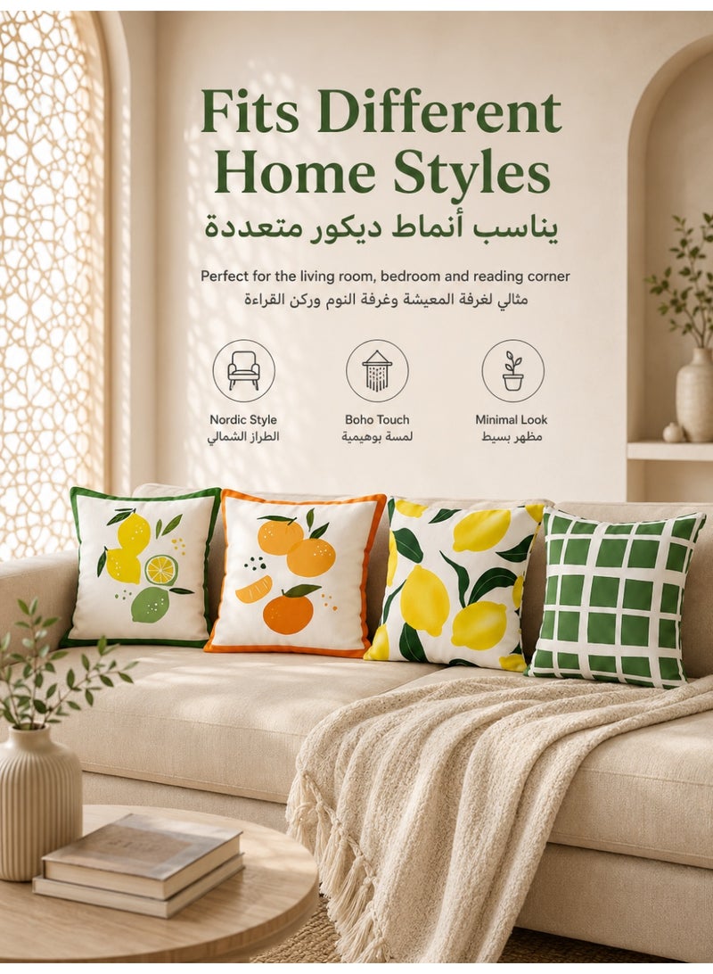 Three sheep Pillow Covers Set of 4, Throw Pillow Cover, Maillard style Cushion Covers 45cm x 45cm,For Living Room Sofa Couch Bed Pillowcases 18x18 inches（Double sided pattern） - Image 2