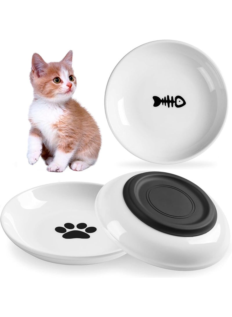 Homify 2pcs Cat Food Bowl Set Dishes, Ceramic Cat Bowls for Indoor Cats & Kitten, Anti Whisker Fatigue Heavy Non-Slip Ceramic Cat Plate for Dry Wet Food & Water - Image 1