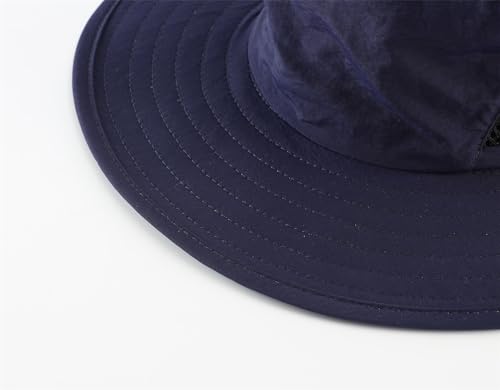 Connectyle Kids Bucket Hat Boys Safari Fishing Wide Brim Sun UPF 50+ Beach Hat Breathable Navy Blue - Image 5