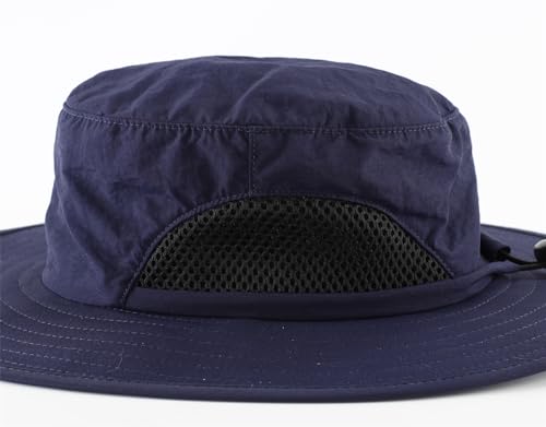 Connectyle Kids Bucket Hat Boys Safari Fishing Wide Brim Sun UPF 50+ Beach Hat Breathable Navy Blue - Image 3