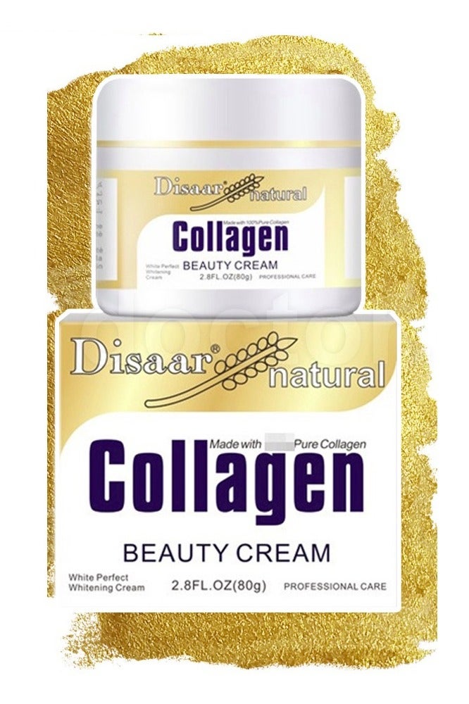 Disaar 80g Natural Collagen Beauty Cream Firming Skin Care Whitening Moisturizing Cream Anti aging Wrinkle Face Cream Hydration Collagen Cream Skin Care Face Whitening Cream Collagen Cream - Image 1