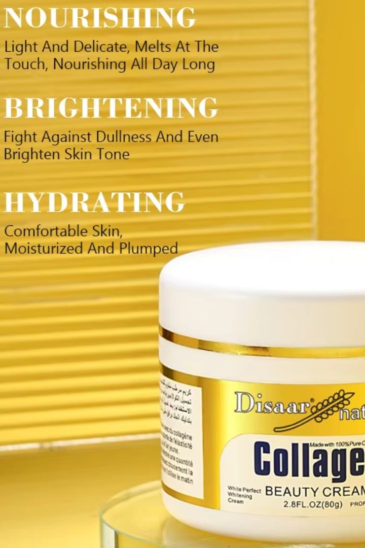 Disaar 80g Natural Collagen Beauty Cream Firming Skin Care Whitening Moisturizing Cream Anti aging Wrinkle Face Cream Hydration Collagen Cream Skin Care Face Whitening Cream Collagen Cream - Image 2
