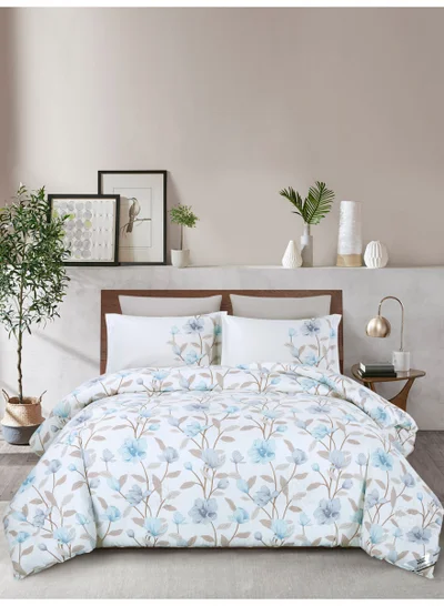 Donetella Bedding Comforter Set Single Size, 4-Pcs Bed Set Fits 120x200 Cms -Printed Bedding Set-All Season- Brushed Microfiber (طقم مفرش سرير فندقي)