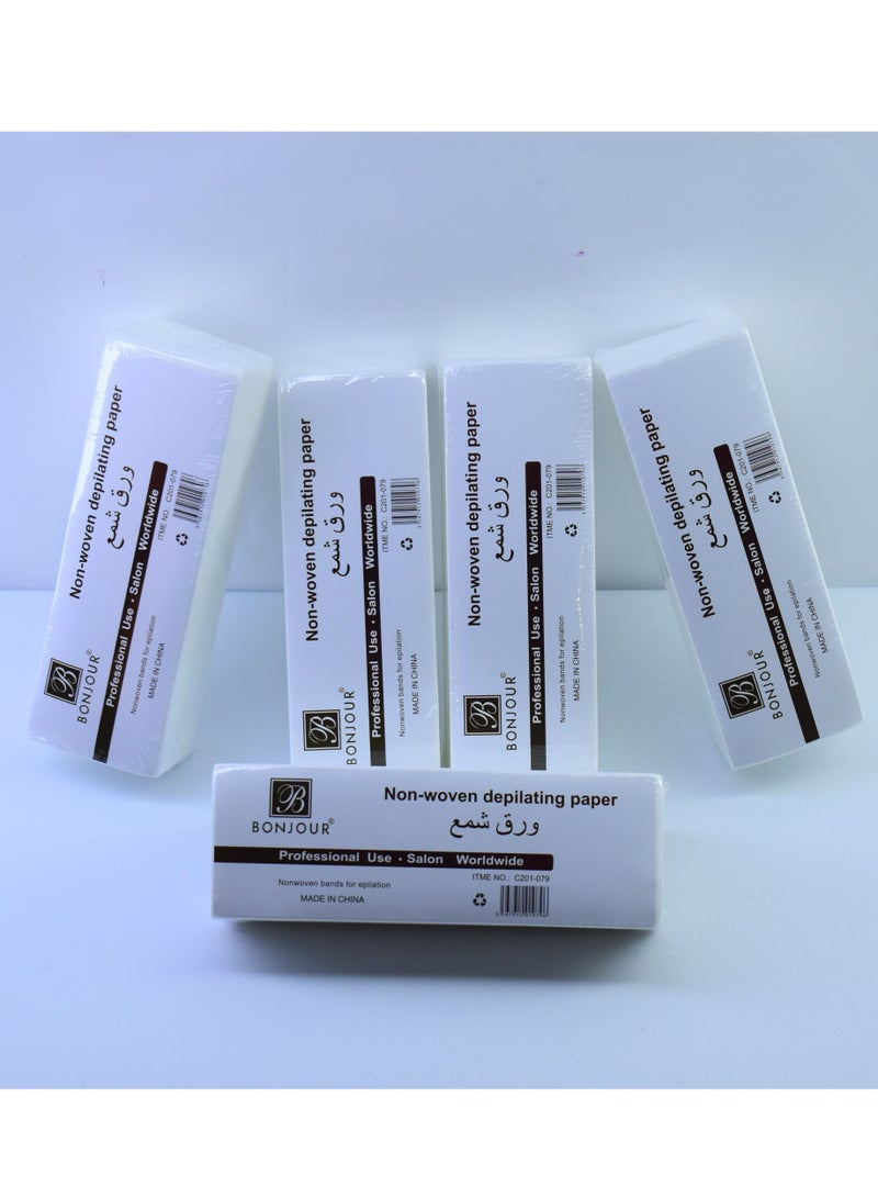 BonJour 5 Pairs 500-Piece Professional Facial Body Hair Removal Depilatory Paper - Image 1