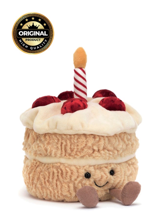 Jellycat Amuseables Birthday Cake Plush – Soft Stuffed Toy with Cordy Legs, Cute Valentine’s Gift for Kids & Adults, Collectible Jellycat, 13cm - Image 1