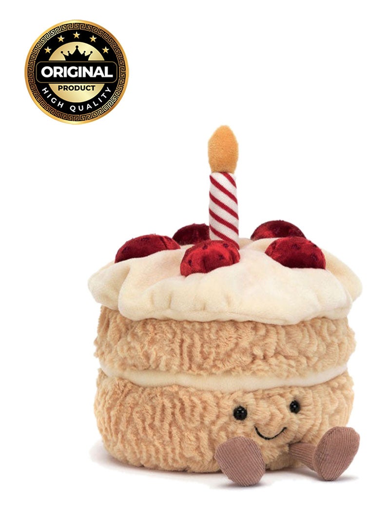 Jellycat Amuseables Birthday Cake Plush – Soft Stuffed Toy with Cordy Legs, Cute Valentine’s Gift for Kids & Adults, Collectible Jellycat, 13cm - Image 1