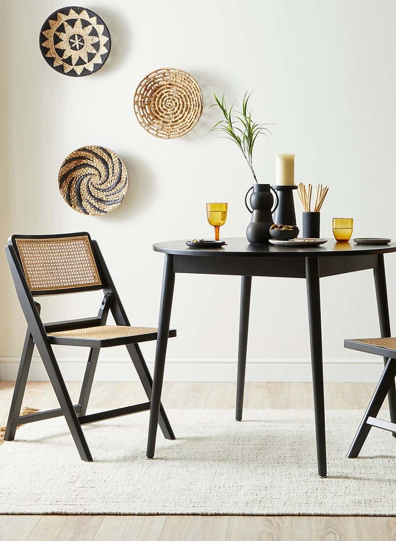 Roman Gifts Mid century Modern Accent Chair Solid Wood Frame Armchair with Rattan Perfect for Home Office Living Room and Dining Room - Image 1