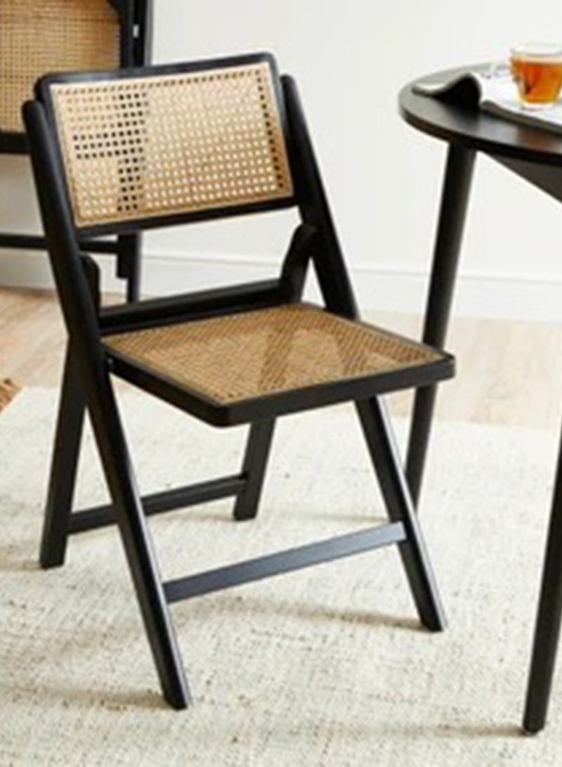 Roman Gifts Mid century Modern Accent Chair Solid Wood Frame Armchair with Rattan Perfect for Home Office Living Room and Dining Room - Image 2