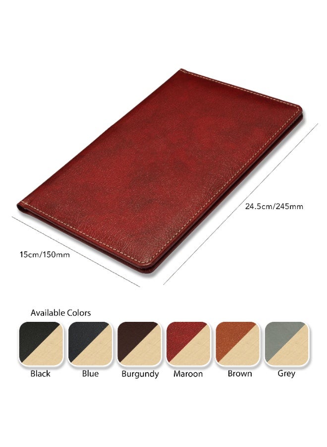 FIS حافظة فواتير تنفيذية، مواد جلدية ملصقة، غلاف مبطن، زوايا مخيطة، حجم 15x24.5 سم، إغلاق بفلاب مغناطيسي، جيب زاوي وحامل قلم، لون مارون - FSCLBFMR - Image 5