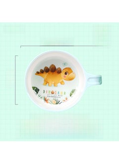 Generic Five and melamine tableware small dinosaur childrens bowl baby fall-resistant tableware sub-grid complementary Bowl Bowl dinner plate spoon wholesaleSmall Dinosaur Two-Tone Single Handle Bowl KL-S1303 Small Dinosaur Two-Tone Single Handle Bowl KL-S1303 