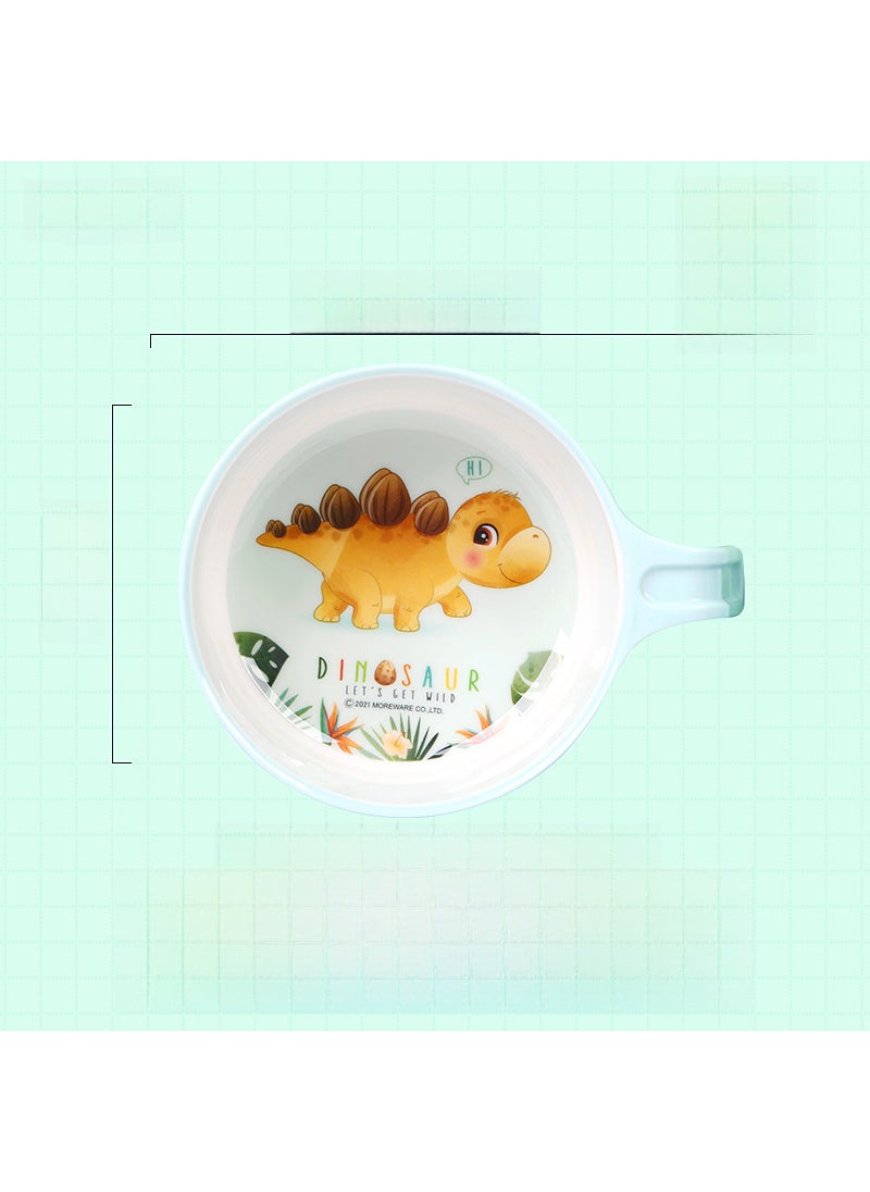 Generic - Five and melamine tableware small dinosaur childrens bowl baby fall-resistant tableware sub-grid complementary Bowl Bowl dinner plate spoon wholesaleSmall Dinosaur Two-Tone Single Handle Bowl KL-S1303 Small Dinosaur Two-Tone Single Handle Bowl KL-S1303 - Image 1