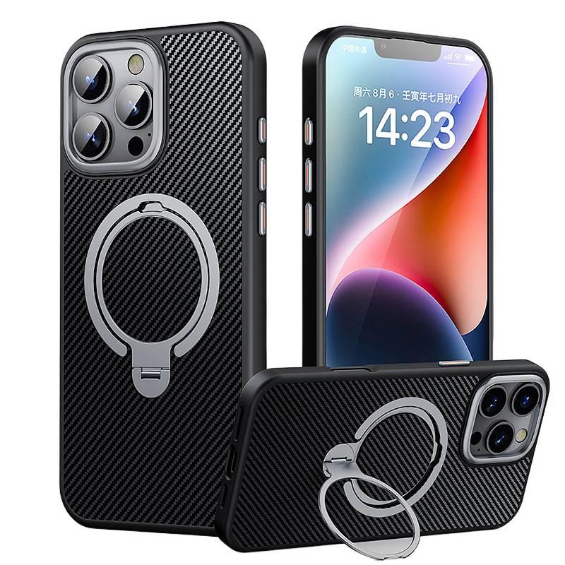 غطاء MagSafe | حامل قائم | لـ iPhone 16 / 16 Plus / 16 Pro / 16 Pro Max | أسود | TPU+PC | مغناطيسي - Image 4