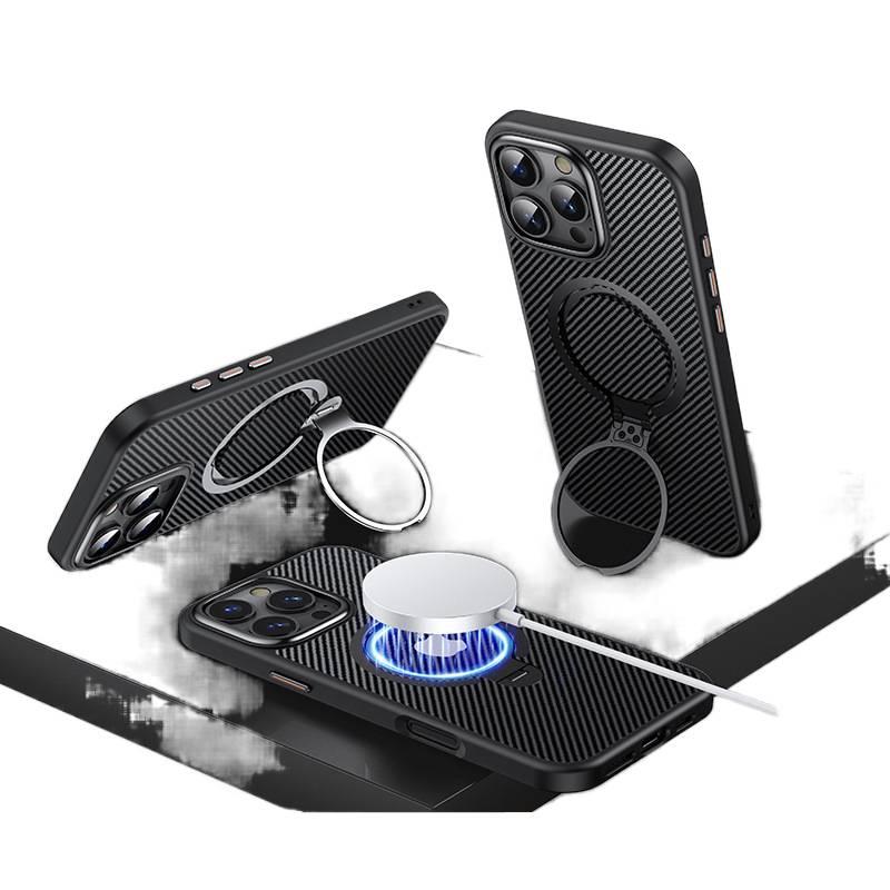 غطاء MagSafe | حامل قائم | لـ iPhone 16 / 16 Plus / 16 Pro / 16 Pro Max | أسود | TPU+PC | مغناطيسي - Image 3