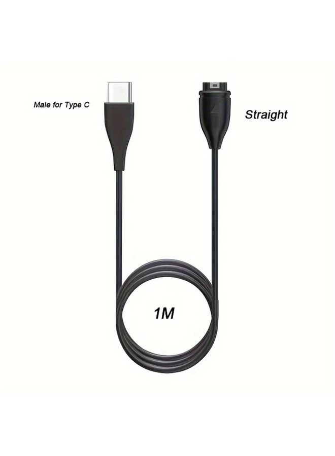 كابل شحن بيانات قصير من نوع USB-C لساعة Garmin Fenix برأس مائل - Image 5