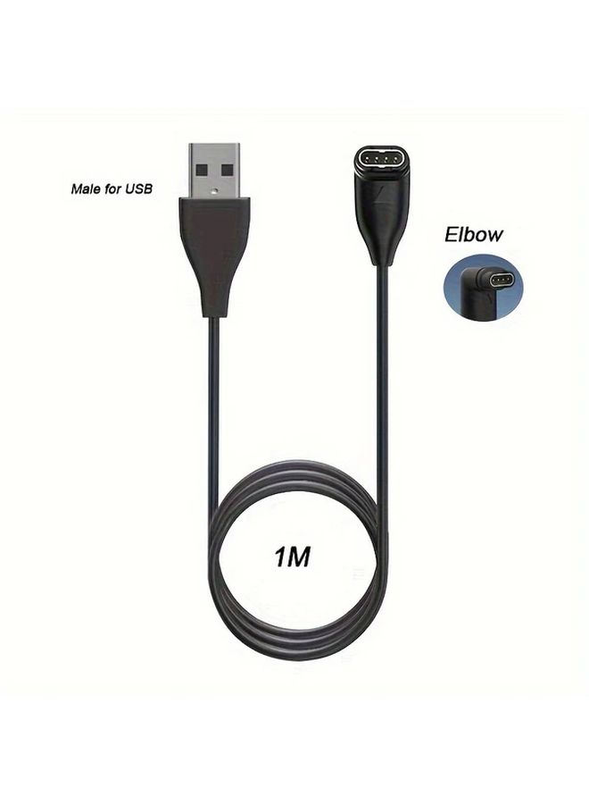 كابل شحن بيانات قصير من نوع USB-C لساعة Garmin Fenix برأس مائل - Image 3
