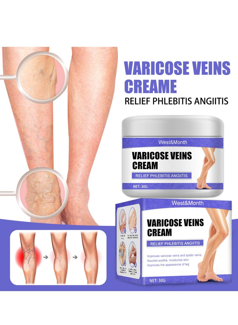 West&Month Vein Care Fading Cream, Spider Leg Fading Cream, Varicose Veins Treatment Cream, Improve The Apperance of Legs and Blood Circulation, Relief Tired - Image 2