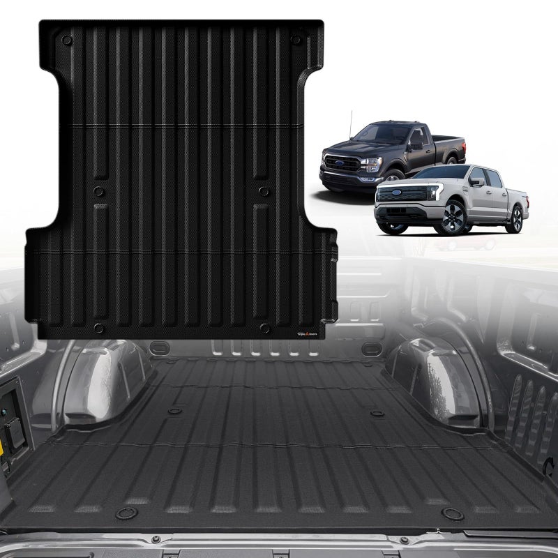 TripleAliners Truck Bed Mat Compatible with 20152023 Ford F150 Lightning Accessories 55FT Flush All Weather Protection TPE Heavy Duty Pickup Cargo Mat