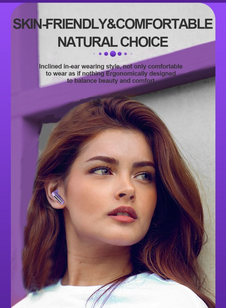 M MIAOYAN M MIAOYAN (YX06) Fashion Transparent Bluetooth Headphones Earplugs Sports Headphones Gaming Cool Trendy Bluetooth Headphones Noise Canceling Headphones (White)  - Image 5