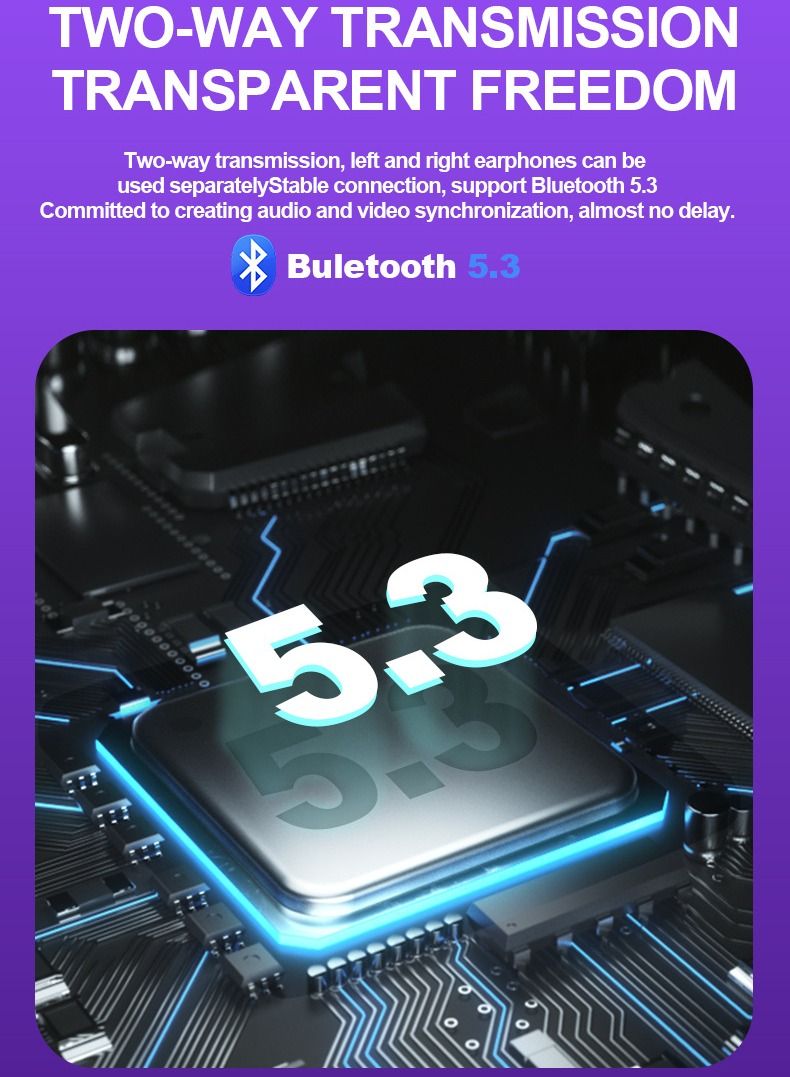 M MIAOYAN M MIAOYAN (YX06) Fashion Transparent Bluetooth Headphones Earplugs Sports Headphones Gaming Cool Trendy Bluetooth Headphones Noise Canceling Headphones (White)  - Image 3