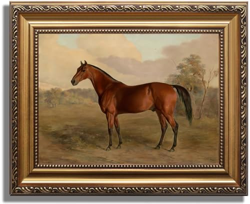 KBKBART Gold Framed Vintage Wall Art Vintage Horse Painting Farmhouse Decor Rustic Antique Equestrian Art Prints Wall Decor Western Animal Picture Wall Hanging Decor for Living Room Bathroom Office Bedroom12x16 - Image 1