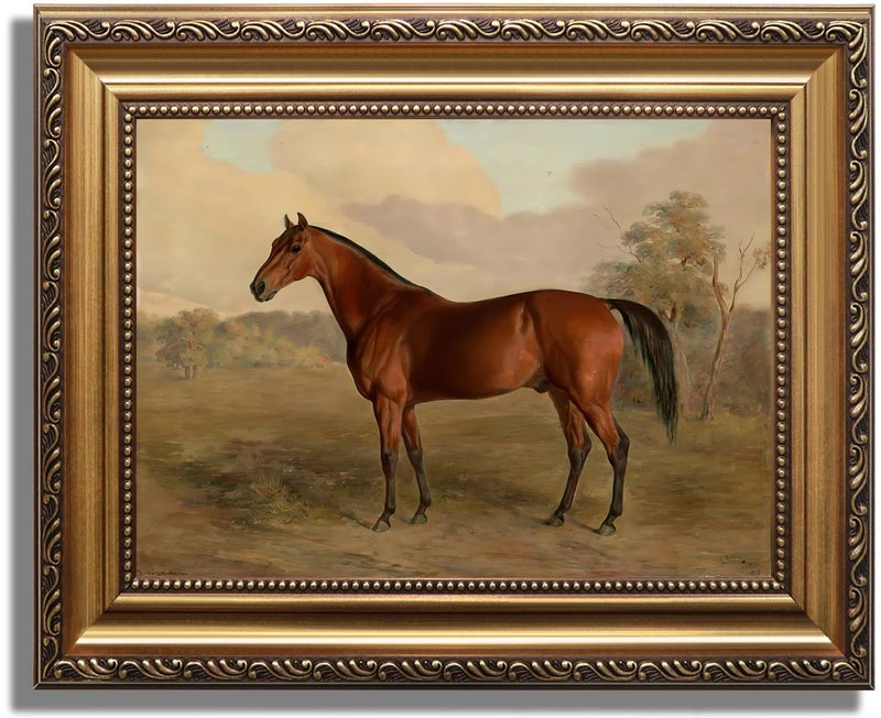 KBKBART Gold Framed Vintage Wall Art Vintage Horse Painting Farmhouse Decor Rustic Antique Equestrian Art Prints Wall Decor Western Animal Picture Wall Hanging Decor for Living Room Bathroom Office Bedroom12x16 - Image 2