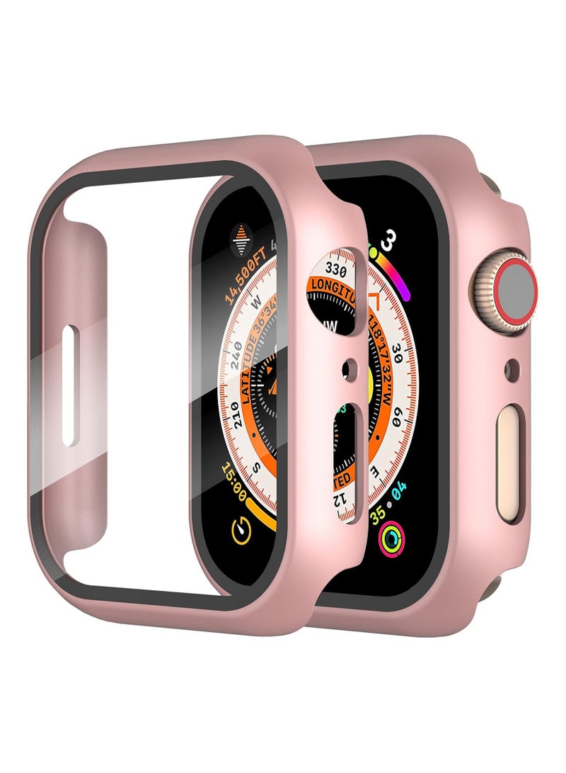 FARROBIZZ 2-Pack for Apple Watch Series 9/8/7/6/5/4/Series SE/SE 2  in mm All-around Screen Protector Case, Tempered Glass Screen Protector Case Ultra-thin for iWatch in mm Protection Cover - Clear - Image 1