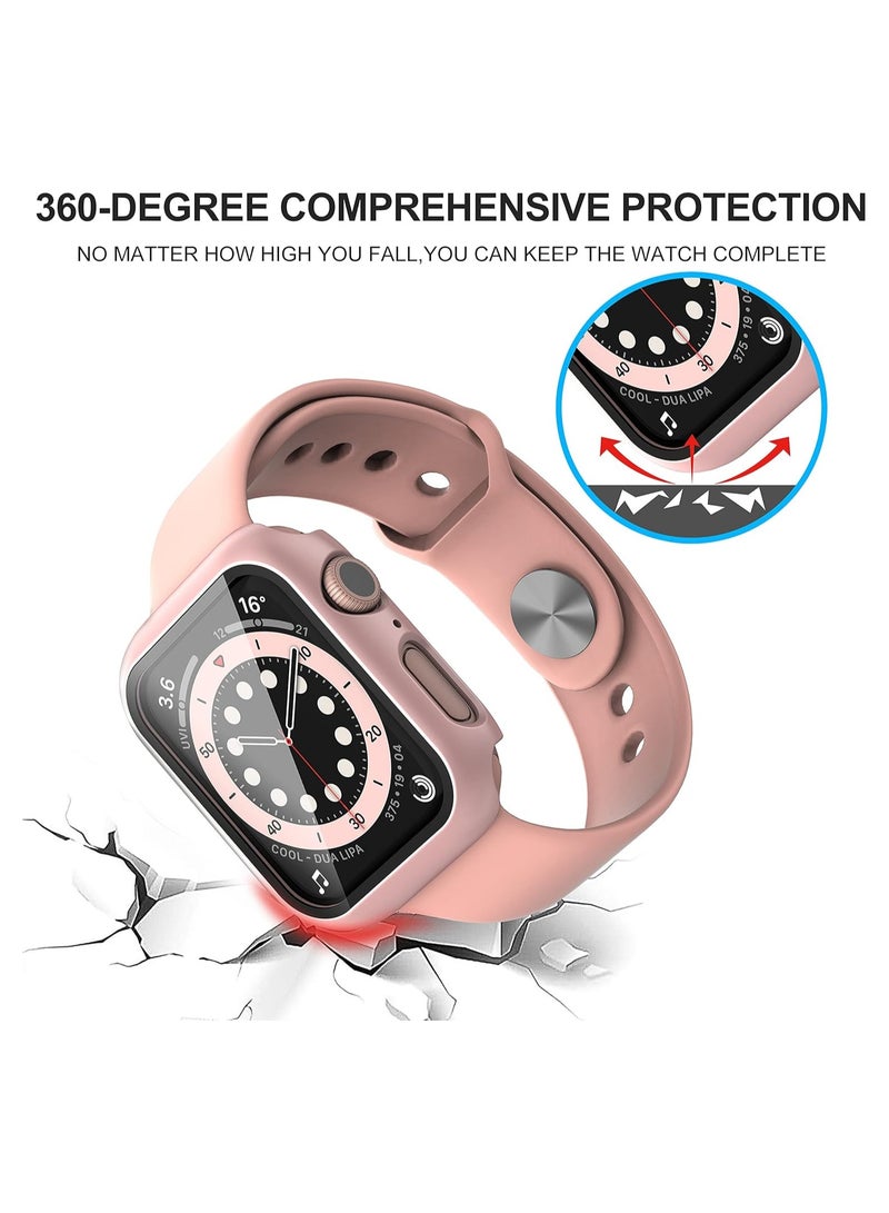FARROBIZZ 2-Pack for Apple Watch Series 9/8/7/6/5/4/Series SE/SE 2  in mm All-around Screen Protector Case, Tempered Glass Screen Protector Case Ultra-thin for iWatch in mm Protection Cover - Clear - Image 4