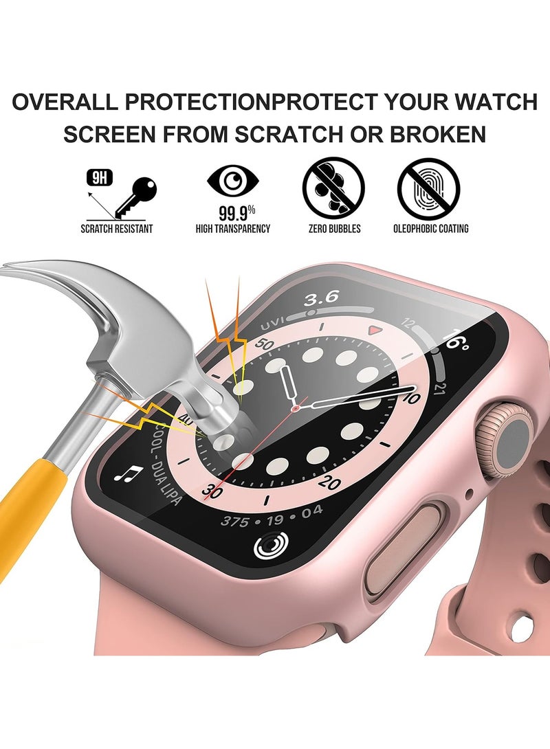 FARROBIZZ 2-Pack for Apple Watch Series 9/8/7/6/5/4/Series SE/SE 2  in mm All-around Screen Protector Case, Tempered Glass Screen Protector Case Ultra-thin for iWatch in mm Protection Cover - Clear - Image 3