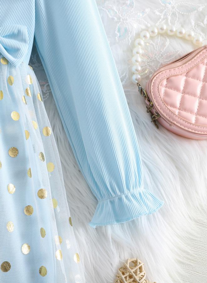 تايك تو فستان شبكي بأكمام طويلة وكشكشة وتفاصيل فيونكة - Image 3